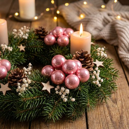 Mini kerstballen op draad Ø20mm glas roze 140st | Floristik24.nl