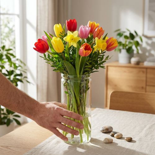 Bloemenvaas, glazen cilinder, glazen vaas rond Ø10cm H27cm | Floristik24.nl