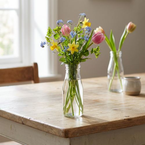 Flesdecoratie glazen flesvaas van glas Ø7,5cm H19cm | Floristik24.nl