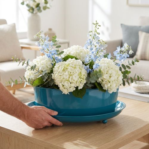 Metalen tafelschaal, elegante en functionele decoratie voor woonruimtes, 28 cm | Floristik24.nl