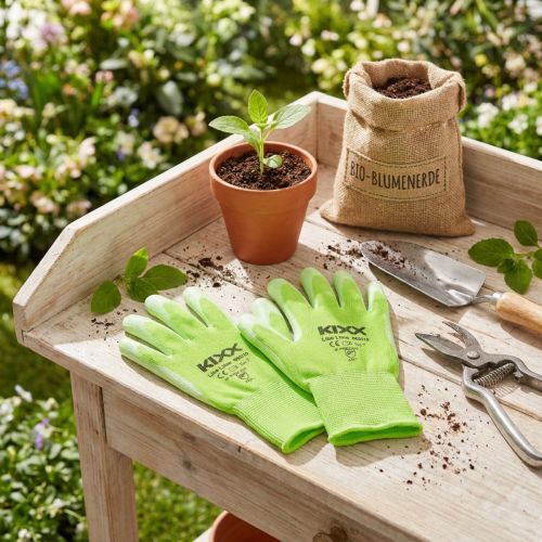 Kixx tuinhandschoenen maat 7 lichtgroen, limoengroen | Floristik24.nl