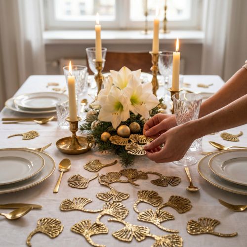 Strooidecoratie goud gingko decoratie gingko blad glitter 3×4cm 72 st | Floristik24.nl