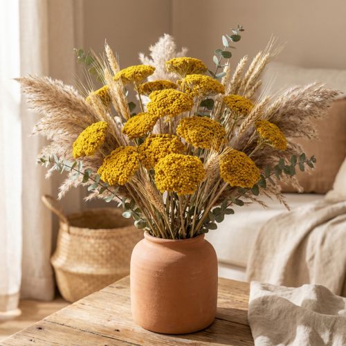 Achillea Natur Gelb Duizendblad Gedroogde Bloemen Geel 1kg | Floristik24.nl