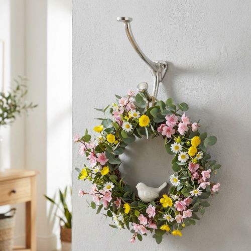 Wandhaak vintage look zilver metalen decoratiehaak H22cm | Floristik24.nl