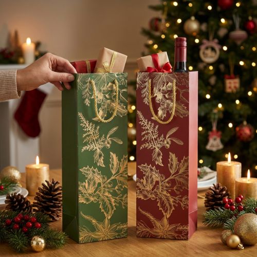 Kerstcadeauzakjes Kerstzakjes maretak 12×36cm 2st | Floristik24.nl