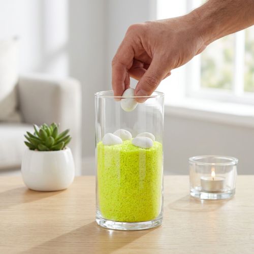 Decoratief zand geel neonkleurig zand 0,5 mm zand neongeel 1 kg | Floristik24.nl