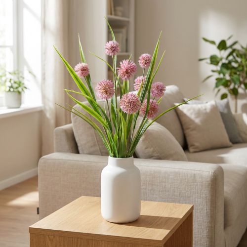 Kunstbloemen bolbloem allium sierui kunst roze 45cm | Floristik24.nl