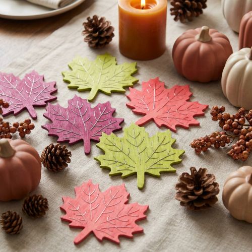 Esdoornbladhout voor het strooien diverse kleuren 4cm 72 st | Floristik24.nl