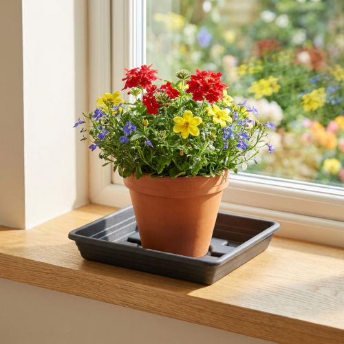 Onderzetter Lara vierkant 29cm x 29cm antraciet 1 st | Floristik24.nl