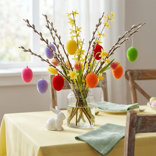 Decoratieve eieren gevlokt kleurrijk 4cm 18 st | Floristik24.nl