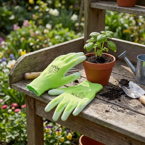 Kixx nylon tuinhandschoenen maat 8 lichtgroen, lime | Floristik24.nl
