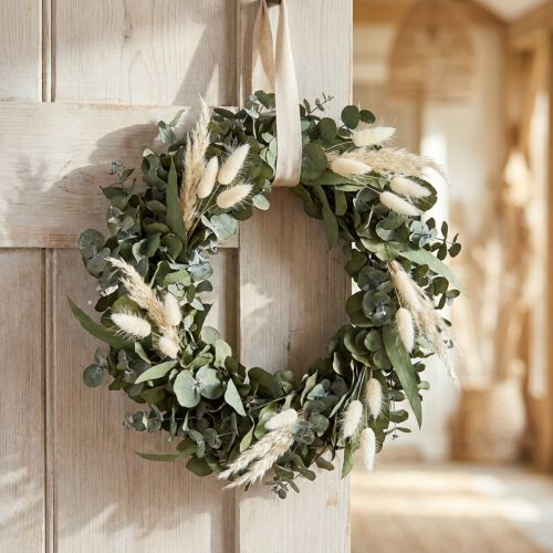 Eucalyptus natuurlijke krans Ø35cm geconserveerde geurende decoratie | Floristik24.nl