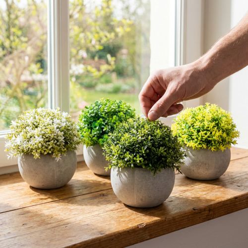 Artikel Kunstplanten Kunstbuxus 12,5cm×Ø12cm 4st