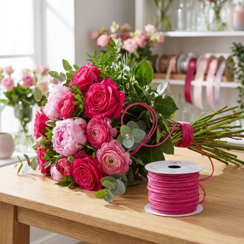 Draadgewikkeld 50m Fuchsia | Floristik24.nl