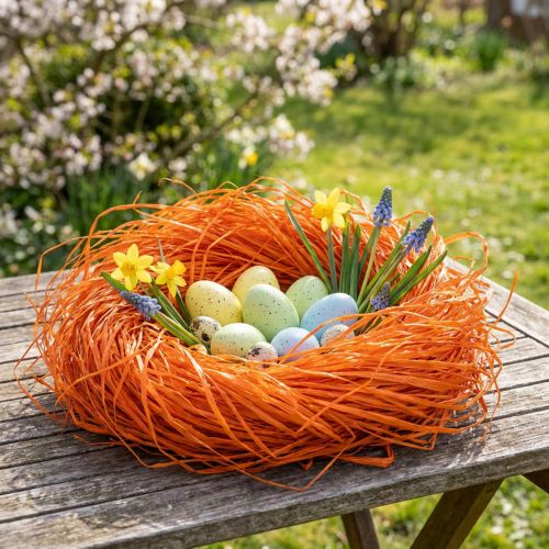 Artikel Raffia bast, flair bast oranje 250gr