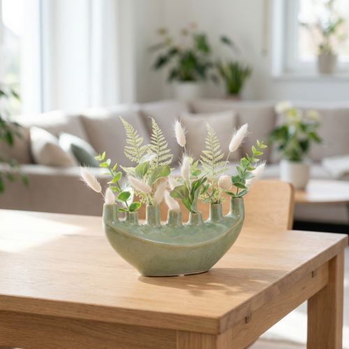 Artikel Decoratieve vaas boot keramiek vaas lichtgroen 23×8,5×11cm
