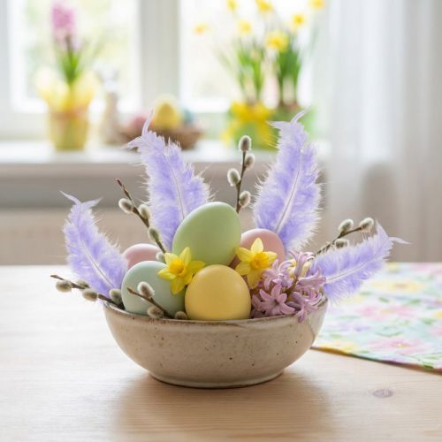 Paarse veren pluizig knutselmateriaal lente 5-10cm 20g | Floristik24.nl