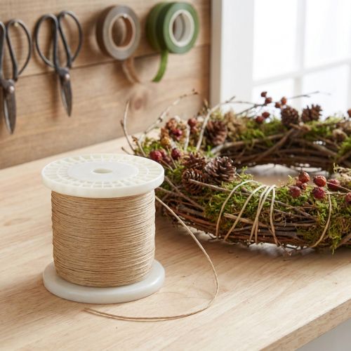 Artikel Wijnstokdraad, natuurlijk, dunne draad op een spoel, 0,80 mm, 1 kg