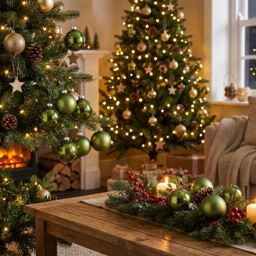 Kerstballen van glas groen mix Ø6cm 24 stuks | Floristik24.nl