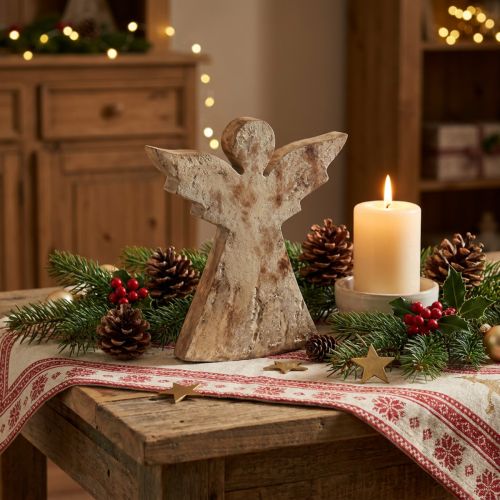 Kerstengeldecoratie Kerstmangohout 20×18×2,5cm | Floristik24.nl