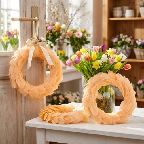 Artikel Lentekrans oranje om op te hangen deurkrans Ø20cm 3st