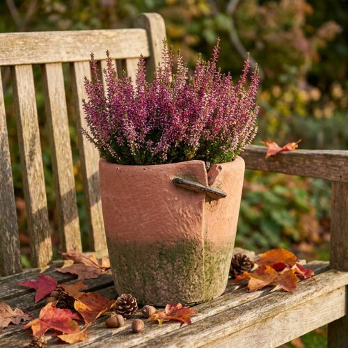 Betonnen bloempot plantenbak terracotta pot Ø18cm H17cm | Floristik24.nl