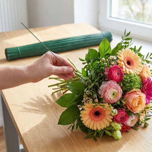 Artikel Gerberadraad steekdraad bloemisterij groen 0,6/300mm 1kg