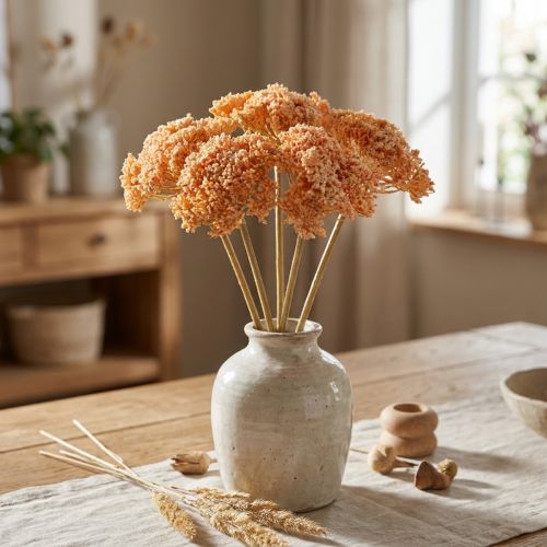 Duizendblad kunst kunstbloemen oranje 50cm 5st in bos | Floristik24.nl