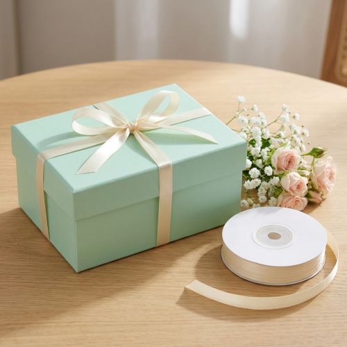 Cadeaulint smal decoratief lint crème satijnen lint 3mm × 50m | Floristik24.nl