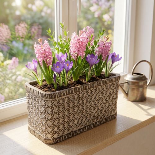 Plantenbak Plantenbak Keramiek Kom Bruin, Wit 23×11×11cm | Floristik24.nl