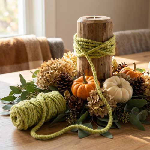 Zacht Mirabell viltkoord, wol, groen, 25 meter decoratief lint voor bloemschikken, decoratie, knutselen en doe-het-zelfprojecten | Floristik24.nl