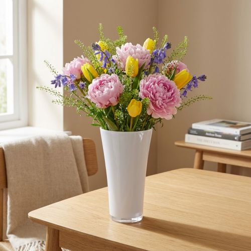 Vaas “Fizzy” Ø13,5cm H20,5cm wit 1 st | Floristik24.nl