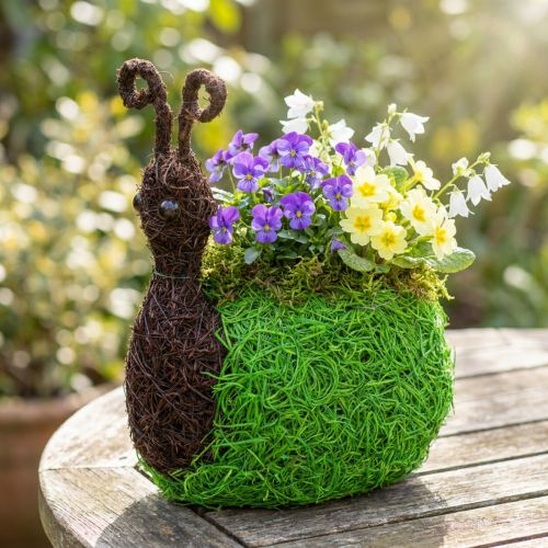 Plantenbak Slak Vine Naturel, Groen 21x14cm H26cm | Floristik24.nl