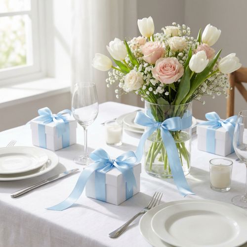 Decoratief lint cadeaulint lichtblauw lint blauwe zelfkant 25mm 3m 10st | Floristik24.nl