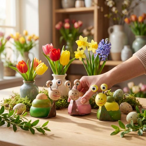 Tafeldecoratie lentedecoratie slak lentedecoratie 8cm 3 st | Floristik24.nl