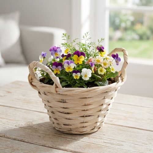 Decoratieve frietmand met handgrepen voor veelzijdige ontwerpideeën | Floristik24.nl