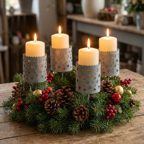 Kaarshouder voor het ophangen van adventskrans Ø6,5cm H14cm 4 st | Floristik24.nl