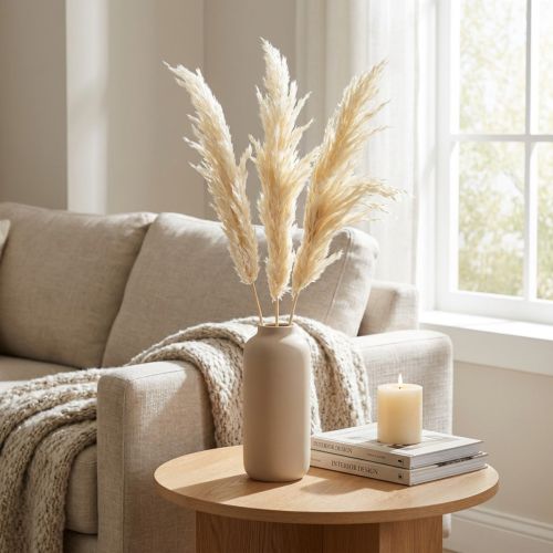 Artikel Decoratief pampasgras crème droog gras gebleekt 95cm 3 st