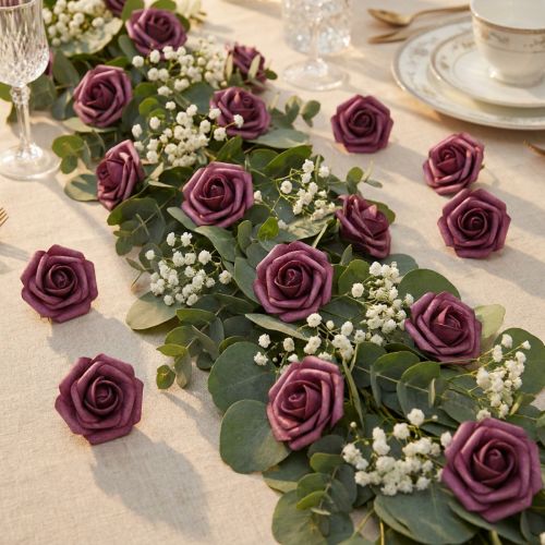 Foam roosjes Ø3,5cm mauve 48 st | Floristik24.nl