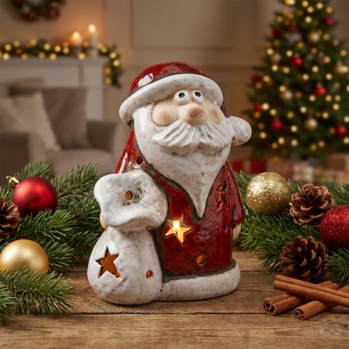 Kerstman deco theelichthouder Kerst H15cm | Floristik24.nl