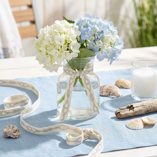 Decoratief lint maritiem katoenen lint crème touwen 15mm 20m | Floristik24.nl