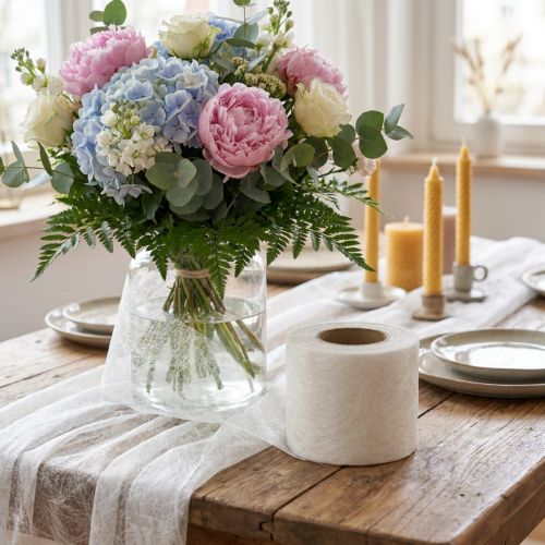 Vlies 8cm 25m wit | Floristik24.nl