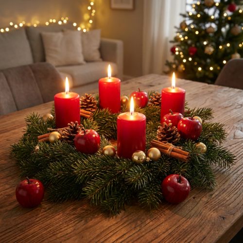Decoratieve appel, glanzend rood, 4,5 cm, 12 stuks | Floristik24.nl