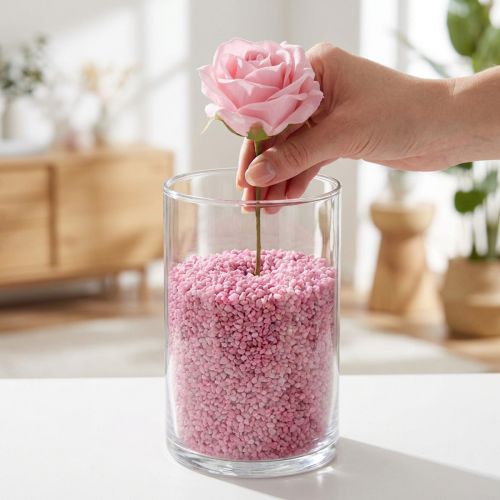 Decoratiekorrels roze sierstenen 2mm - 3mm 2kg | Floristik24.nl