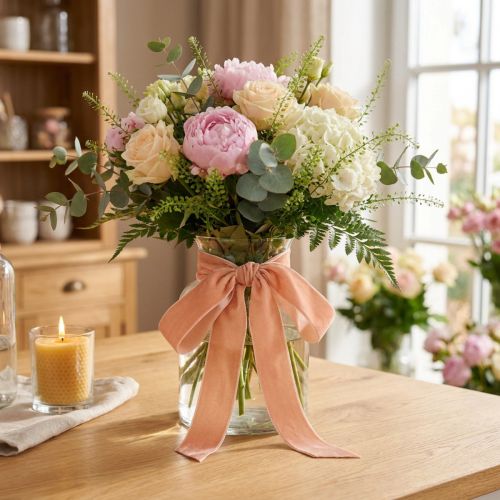 Fluwelen lint zalmlint decoratief lint 25mm 7m | Floristik24.nl