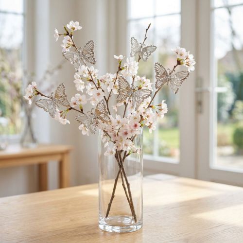 Decoratieve vlinders metaal hangdecoratie zilver 5cm 30 st | Floristik24.nl