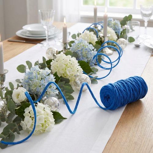 Wick draadviltkoord met draad 30m blauw | Floristik24.nl
