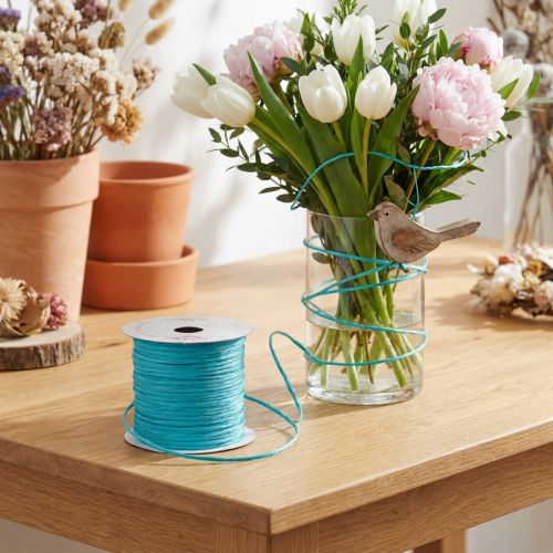 Draad gewikkeld 50m turquoise | Floristik24.nl