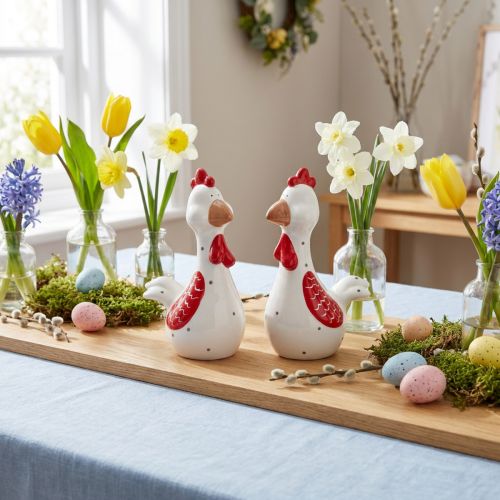 Decoratieve kippen Paasdecoratiefiguren 12cmx7,5cmx18,5cm 2st | Floristik24.nl