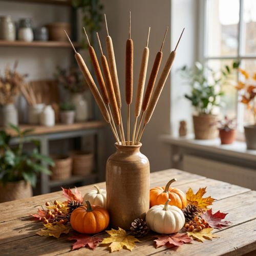 Rietenbollenmix naturel decoratief riet 70cm 100 st | Floristik24.nl